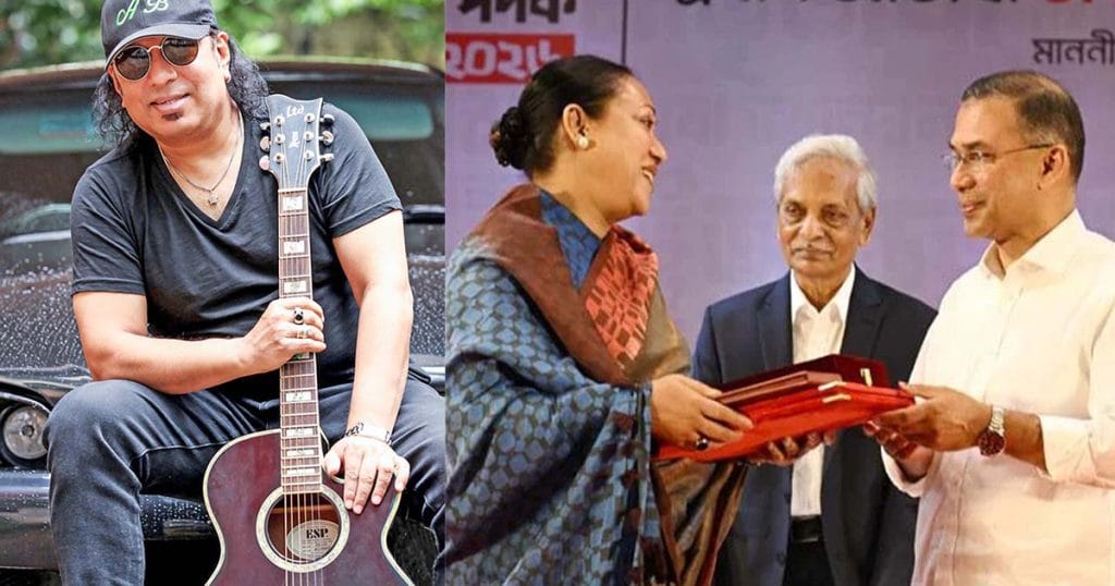 আইয়ুব বাচ্চুর একুশে পদক গ্রহণ করলে তার স্ত্রী